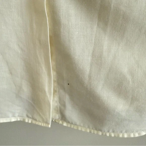 Vintage Foxcroft for Women Pleated Blouse Butter Cream Yellow 12 - Picture 9 of 9